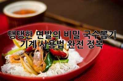 탱탱한 면발의 비밀? 국수뽑기 기계 사용법 완전 정복!