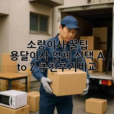 소량이사 꿀팁🍯 용달이사 업체 선택 A to Z (추천/후기/비교)