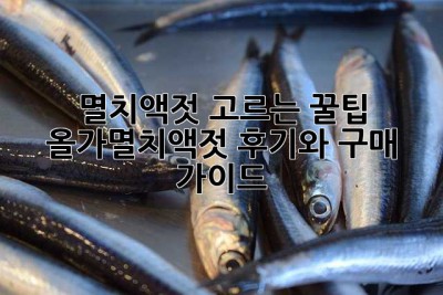 멸치액젓 고르는 꿀팁! 올가멸치액젓 후기와 구매 가이드