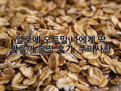 알로에 오트밀, 나에게 딱 맞을까? 솔직 후기 & 주의사항