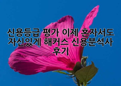 신용등급 평가, 이제 혼자서도 자신있게! 해커스 신용분석사 후기